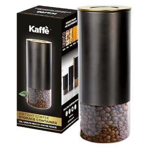 Glass Coffee Storage Container Canister (16oz) w/Airtight Lid - Black